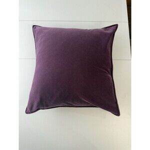 Crate & Barrel Tempo Amethyst Velvet 20x20 Decorative Pillow W/ Feather Insert